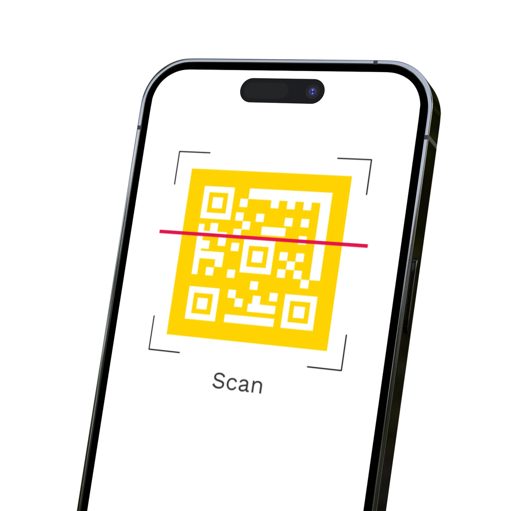 Phone 15 pro screen device with QR